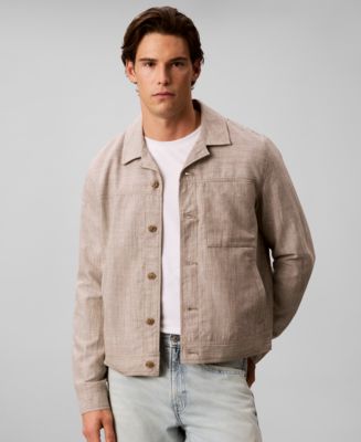 【半額値下げ中】INTERIM LINEN SHIRT JACKET TAUPE Calvin Klein Men's Linen Blend Shirt Jacket - Macy's