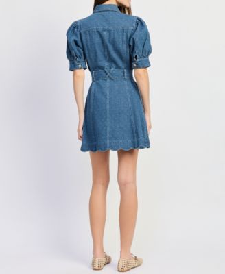 collared denim mini dress Louise Halter Denim Dress Large
