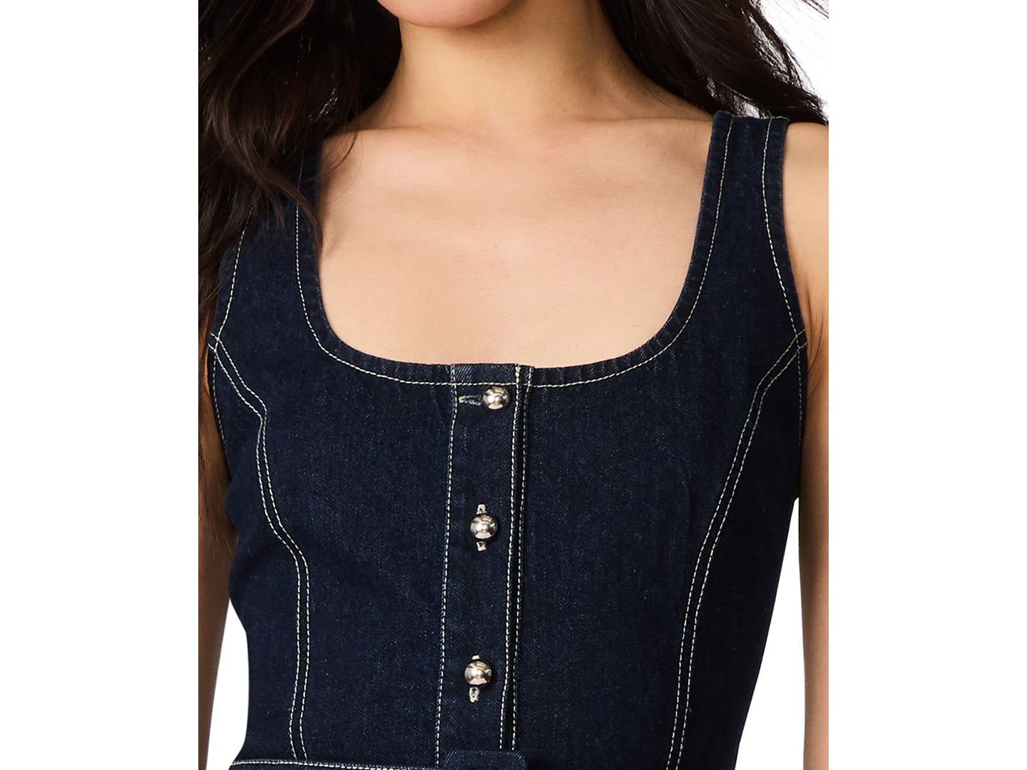 Женское платье Steve Madden Maila Denim Button-Front Mini, цвет: Джинсовый — фото 4