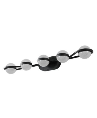 Modern Minimalist Bathroom Vanity Light, LED 5 Bulb Frosted Glass Shades, Wall Mounted Decorative Lighting Fixture for Bathroom