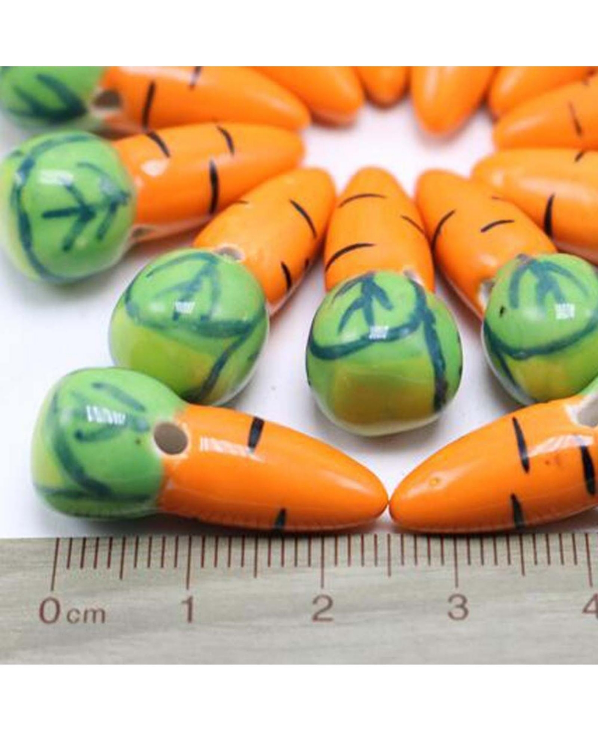 Sevorley 15Piece Set Ceramic Carrot-Shaped Loose Beads for Diy Jewelry