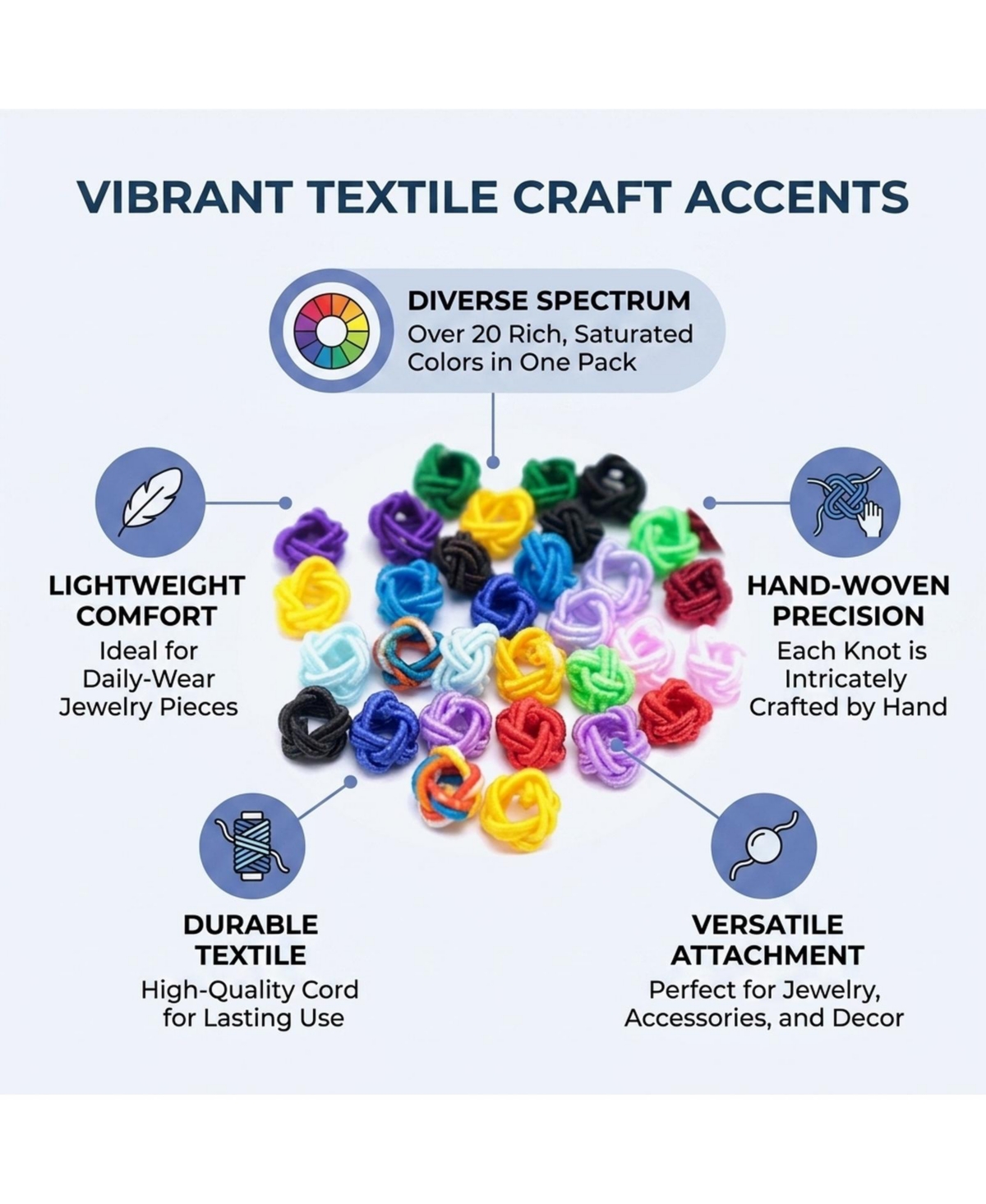 Sevorley 100Piece Set 6mm Nylon Pineapple-Knot Loose Beads for Diy Jewelry