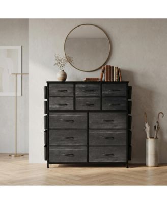 39 Inch Engineered Wood 12-Drawer Storage Cabinet with Metal Frame, Fabric Dresser Tower for Bedroom Closet Organizer