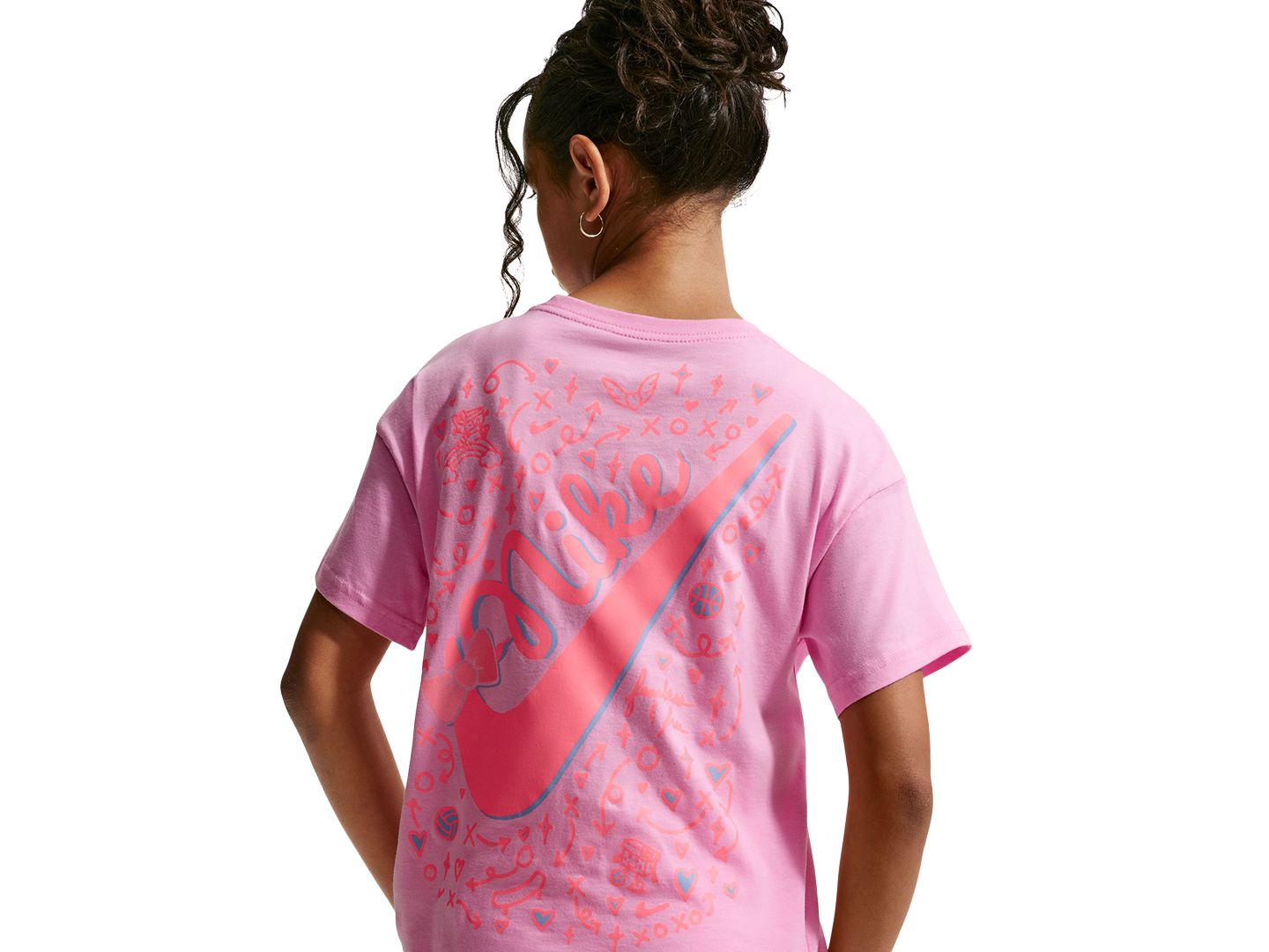 Футболка Nike Sportswear 7-16 Short-Sleeve T-Shirt для девочек, цвет: Розовый — фото 5
