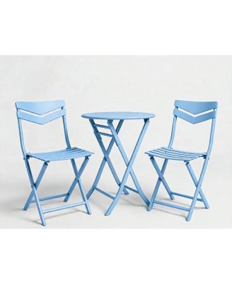 Adults 3 Piece Curved Back Bistro Set Iron Outdoor Seating