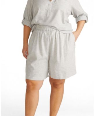 Women's Plus Size Juniper Linen Easy Pull-On Shorts