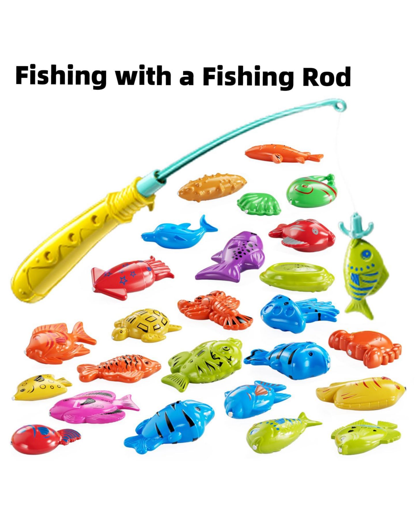 Детская игрушка GNUADZ 51 Fish Magnetic Fishing Game, Ages 3-7 — фото 4
