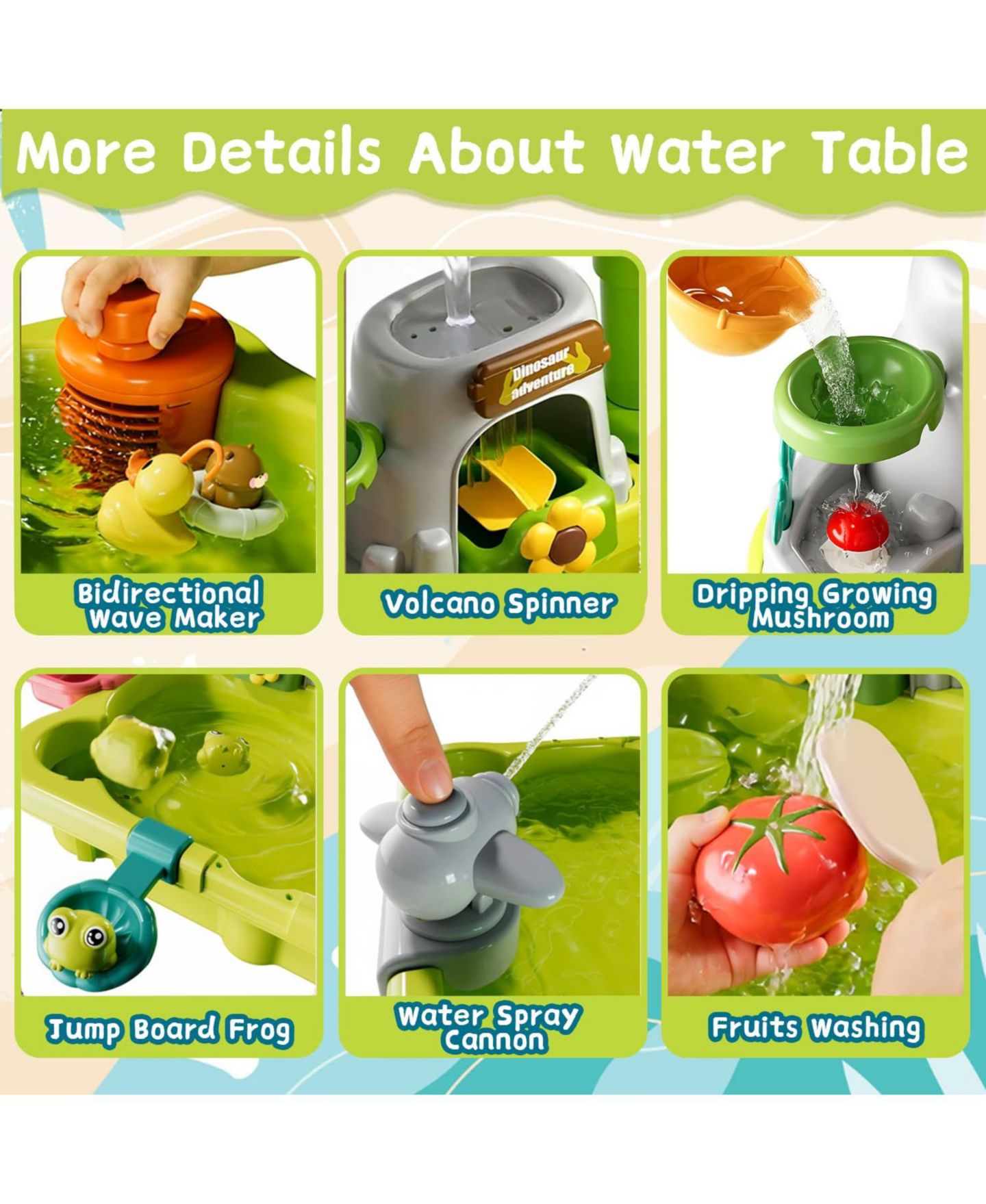 Детские игрушки GNUADZ Dinosaur 11-in-1 Electric Pump Water Table, Ages 5-7 — фото 3