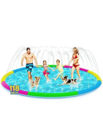 118" Splash Pad Sprinkler Pool Outdoor Play Mat Pets Adults