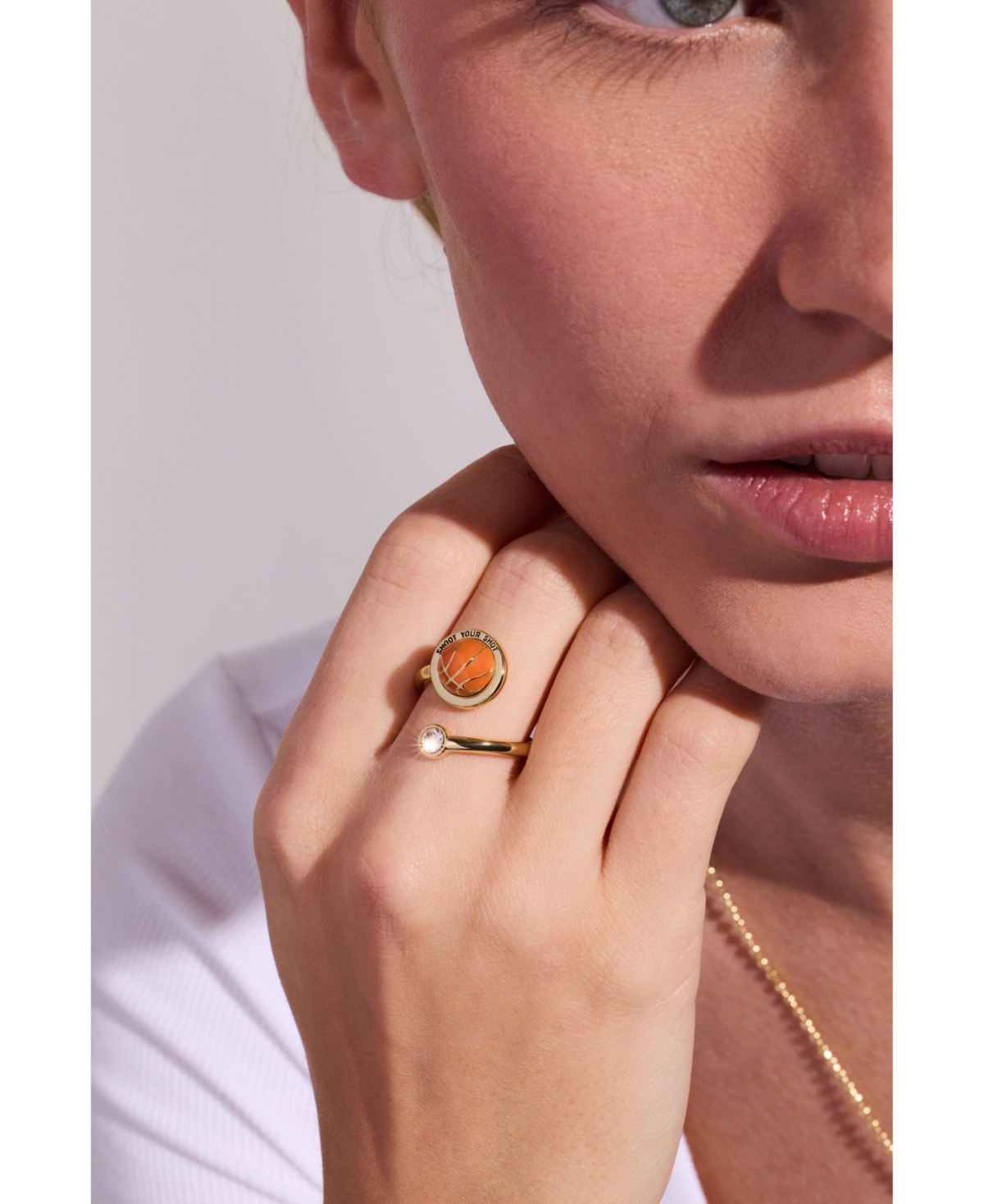 Alex and Ani Shoot Your Shot Basketball Open Fidget Ring