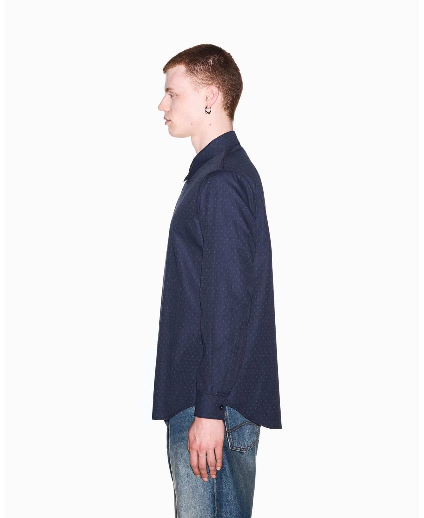 Мужская рубашка A|X Armani Exchange Cotton Jacquard Woven, цвет: Чёрный — фото 14