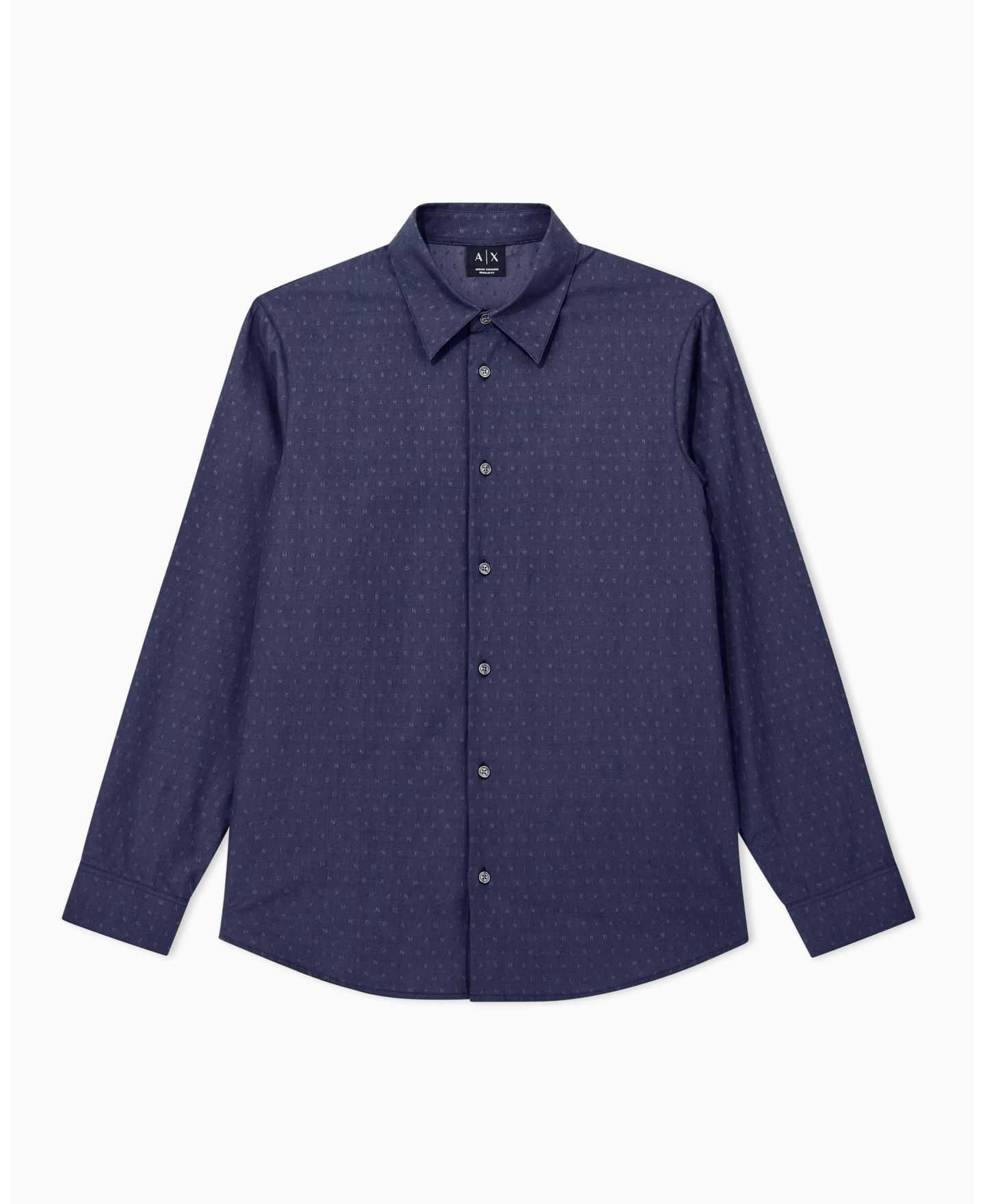 Мужская рубашка A|X Armani Exchange Cotton Jacquard Woven, цвет: Чёрный — фото 3