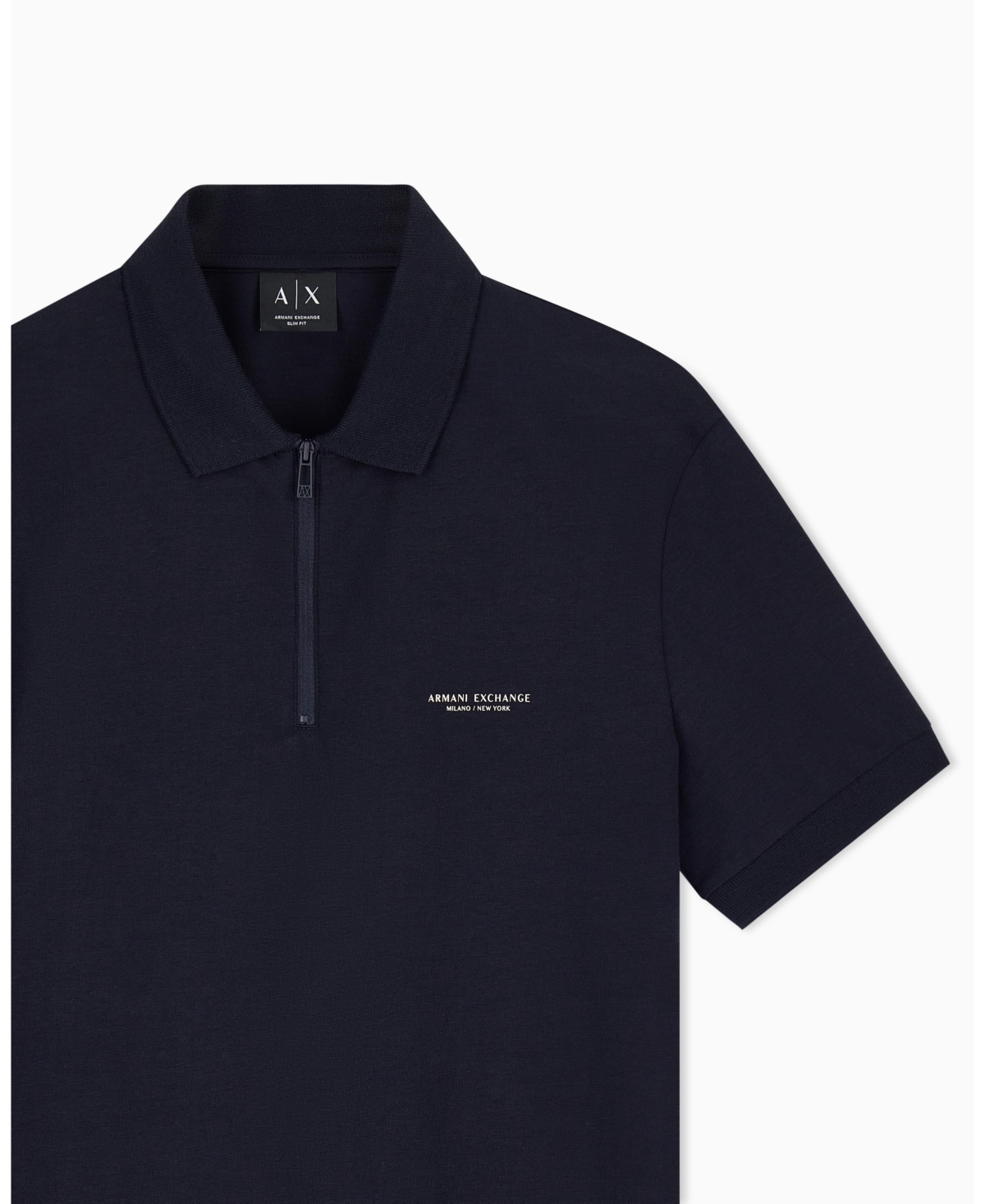 A|X Armani Exchange Men's Short Sleeves Zip Cotton Polo Shirt