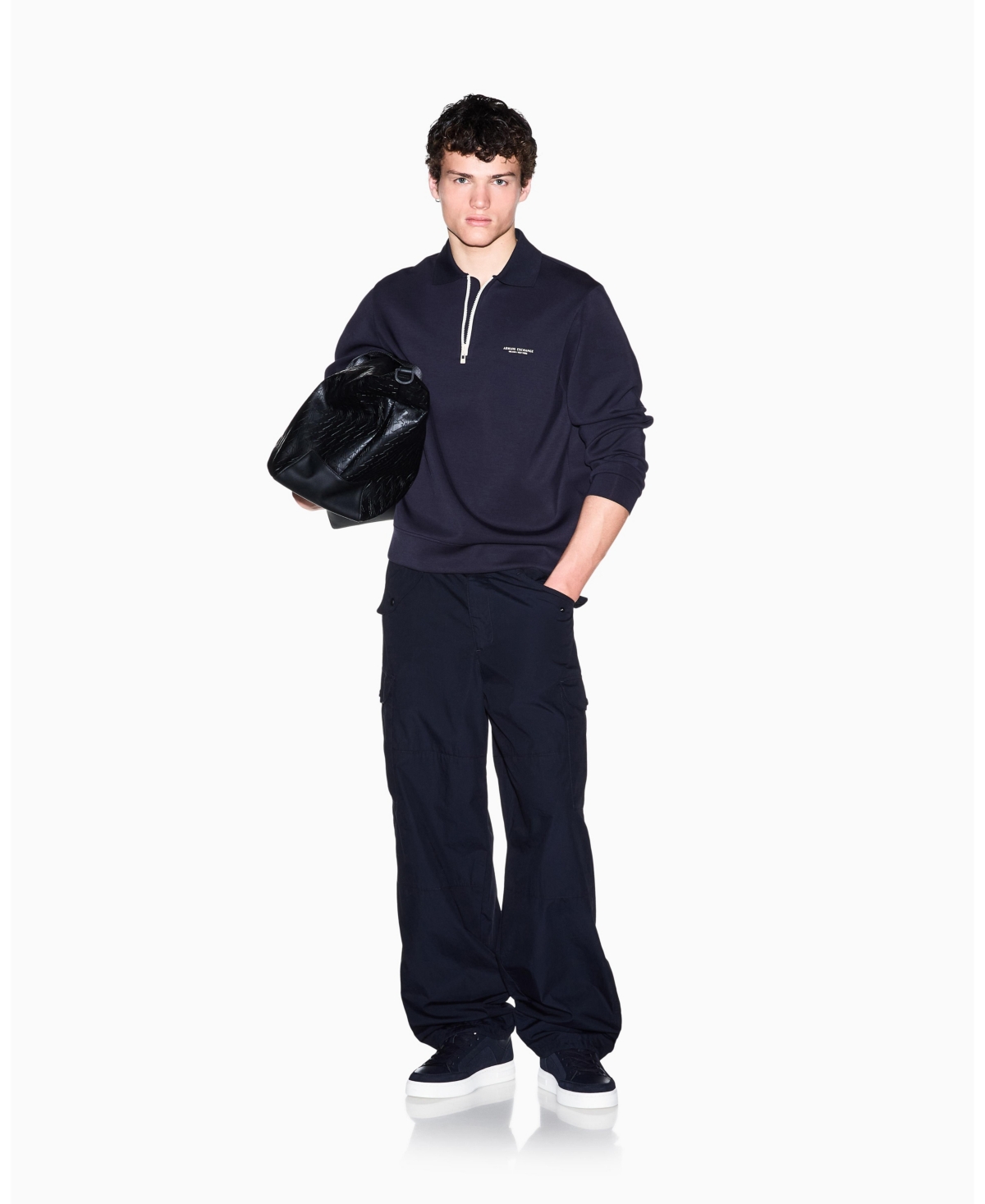 A|X Armani Exchange Men's Modal Polo Sweatshirt
