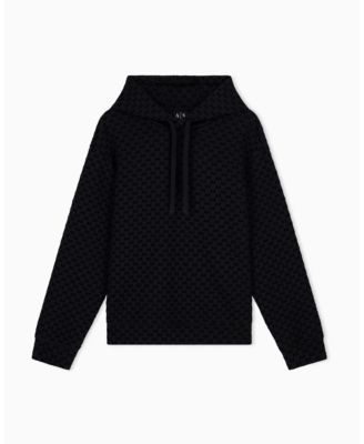 Men's Bonded Cotton Flocked All Over Logo Hoodie Sweatshirt