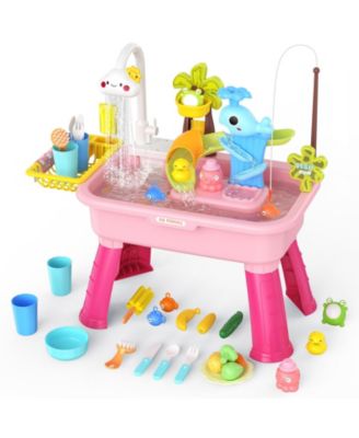 Water Table Kids Pump Activity Pool Play Sink Fishing