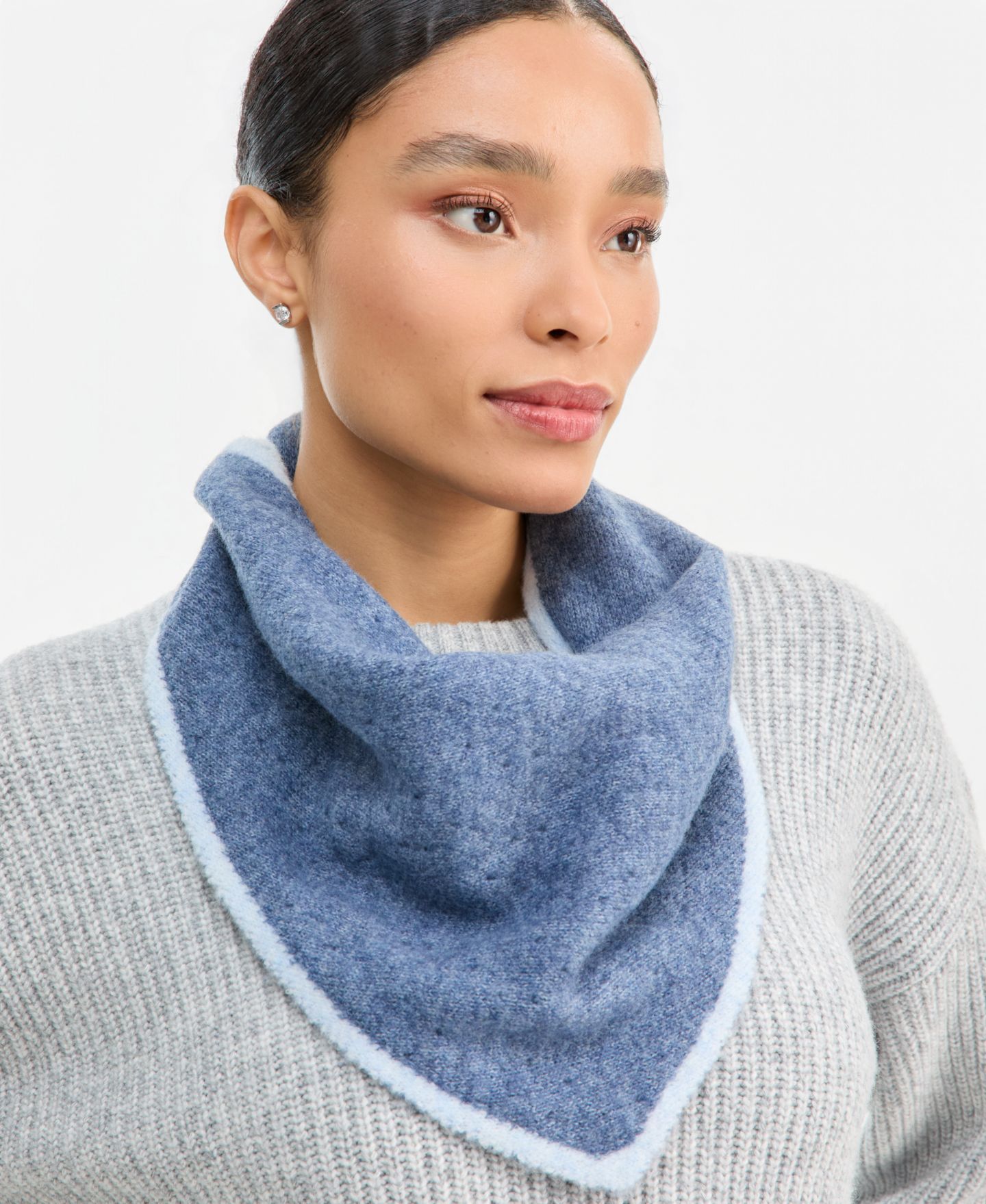 Женские аксессуары I.N.C. International Concepts Tipped-Edge Sequin Two-Pack Triangle Scarf Gift Set, цвет: Синий — фото 3