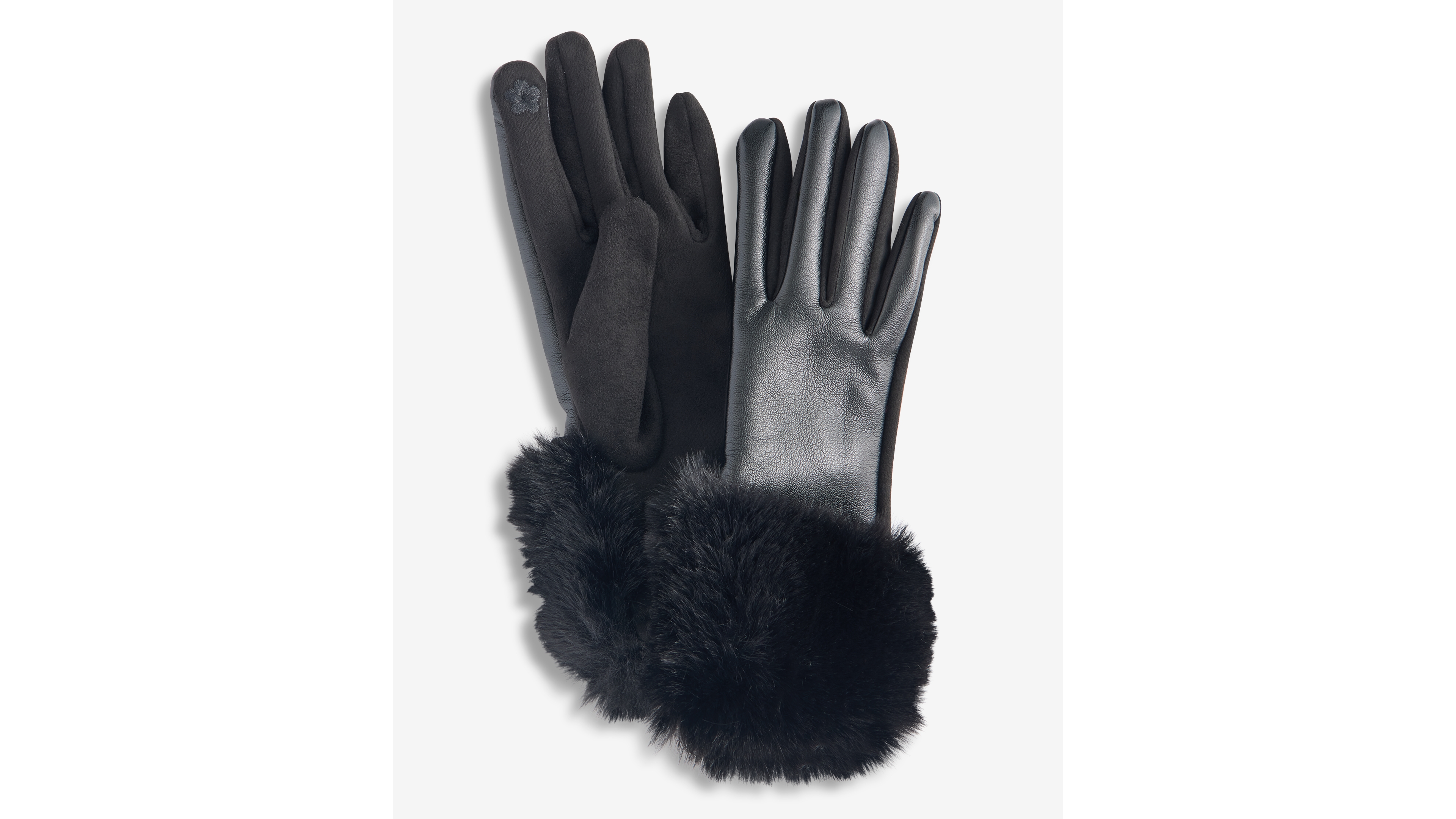 I.n.c. International Concepts Women's Asymmetrical Faux-Fur-Trim Gloves, Macy's Exclusive