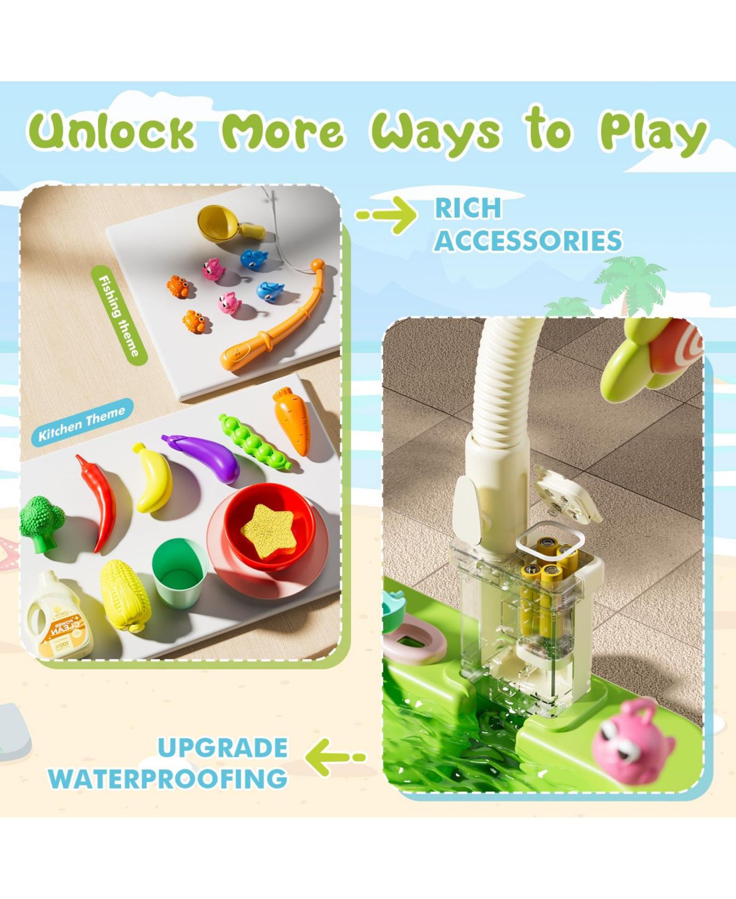 Детские игрушки GNUADZ 4-in-1 Kids Electric Pump Sand Water Table, Ages 18M+, цвет: Разноцветный — фото 3