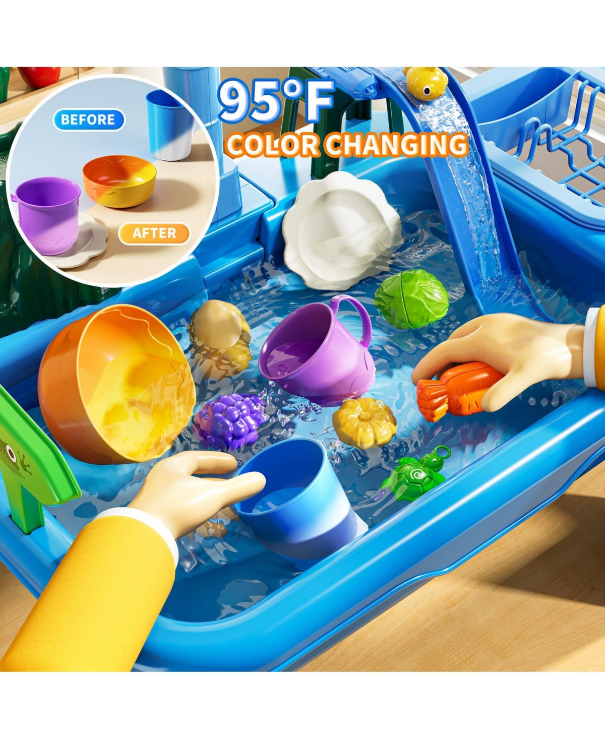 Gnuadz Water Table Kids Play Sink Pump Fishing Games Sensory Toys
