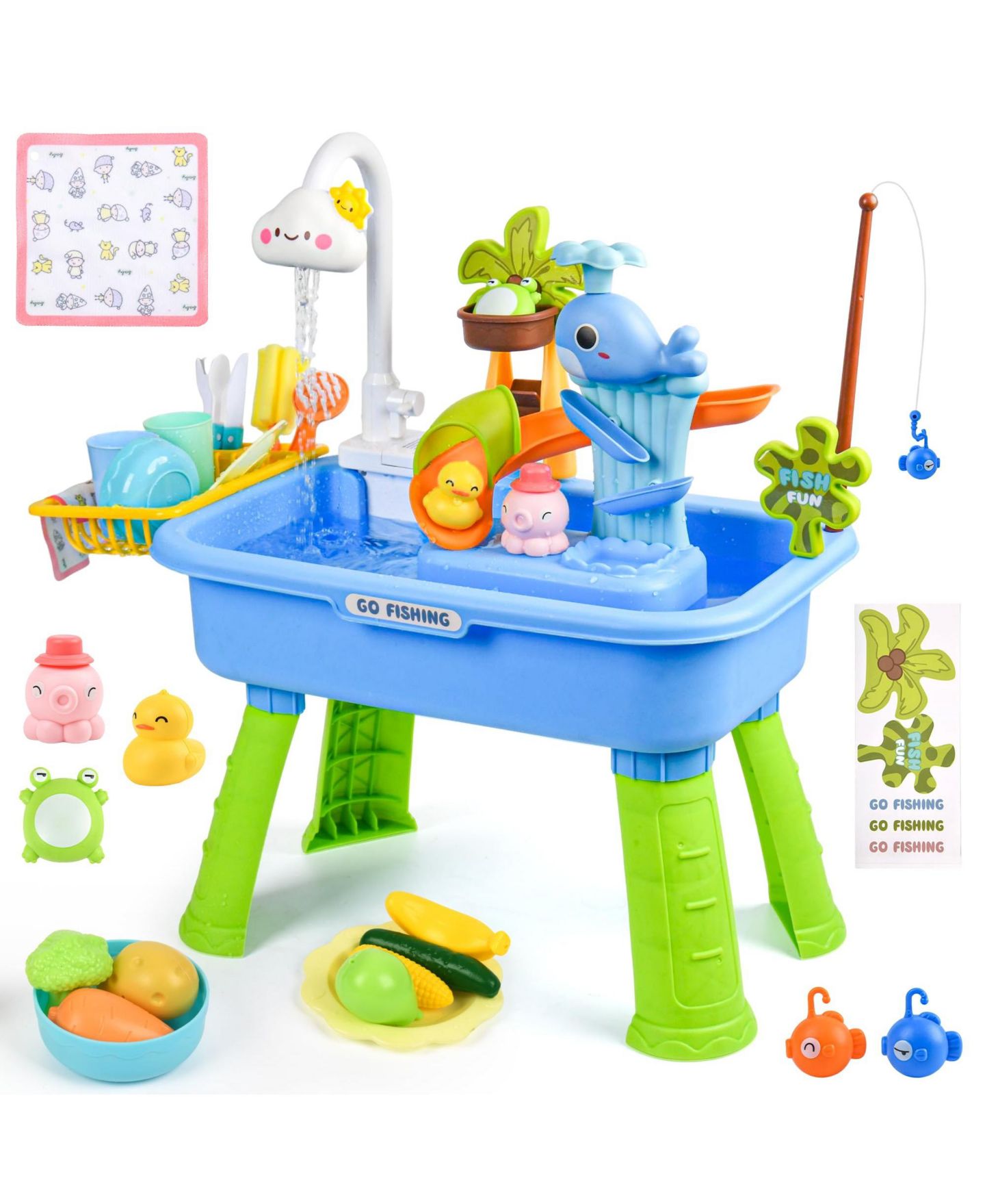 Детская игрушка GNUADZ 4-in-1 Adjustable Height Sand Water Table, Ages 3+, цвет: Синий облачный — фото 2