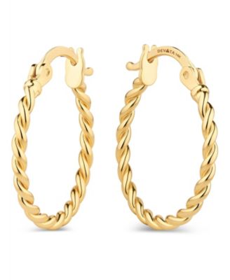 Twisted Rope Hoop Earrings in 14K Gold