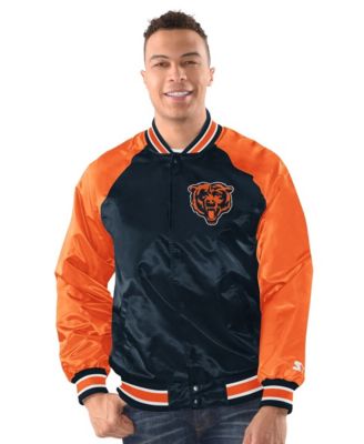 Men's Navy/Orange Chicago Bears Inductee Raglan Full-Snap Varsity Jacket