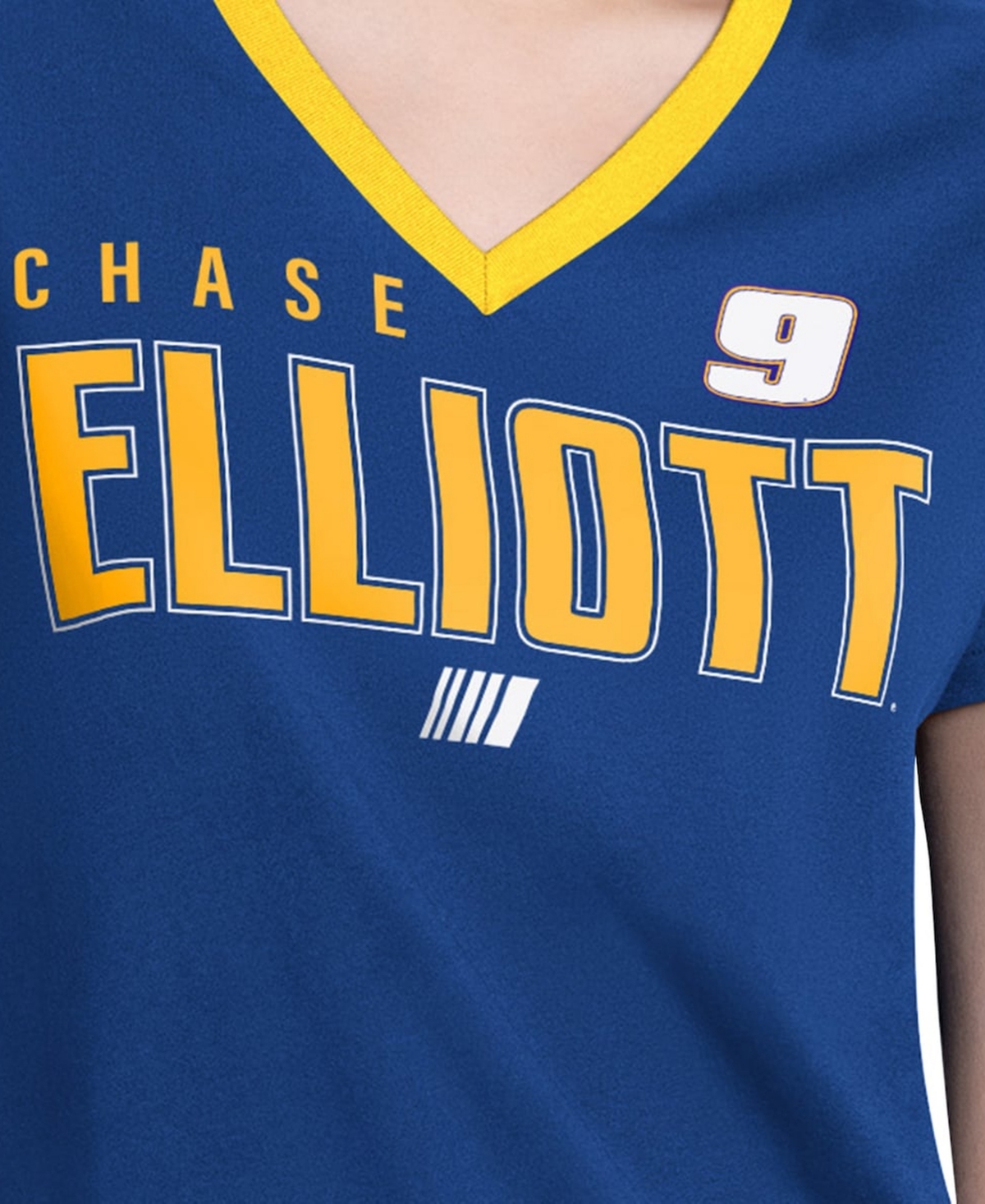 G-iii 4Her by Carl Banks Women's Royal Chase Elliott Best Team V-Neck T-Shirt