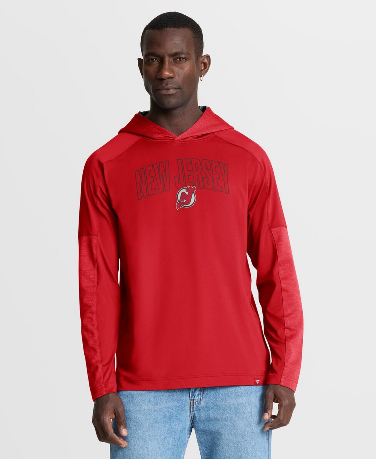 Fanatics Men's Red New Jersey Devils Penalty Shot Long Sleeve Hoodie T-Shirt