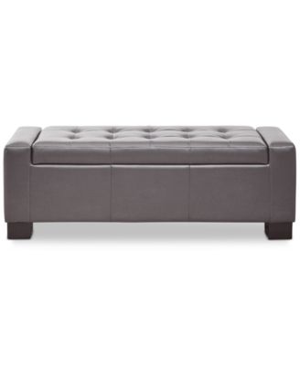 Clay Faux-Leather Storage Ottoman