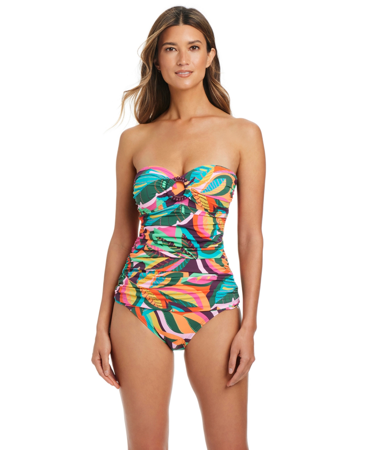 Bleu by Rod Beattie Women's Bandeau Ring Detail Tankini