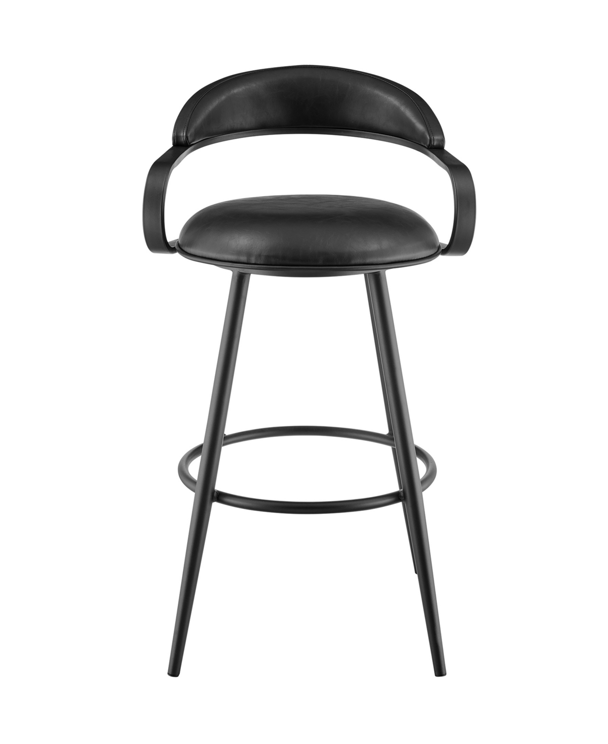 Armen Living Gardenia 26" Faux Leather Swivel Counter Stool - Vintage Black