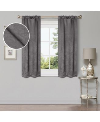 Wave Geometric Washable Room Darkening Blackout Curtains, Set of 2