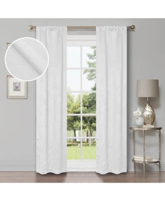 Wave Geometric Washable Room Darkening Blackout Curtains, Set of 2