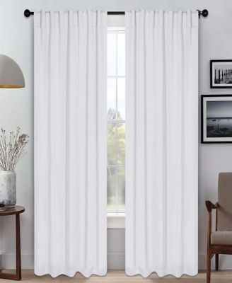 Washable Leaves Room Darkening Back Tab Curtains