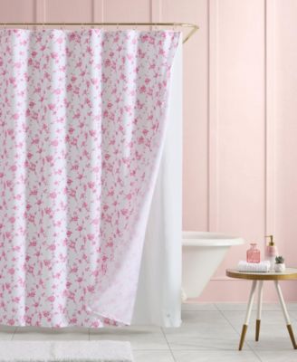 Floral Toile Printed Shower Curtain, 72" x 72"