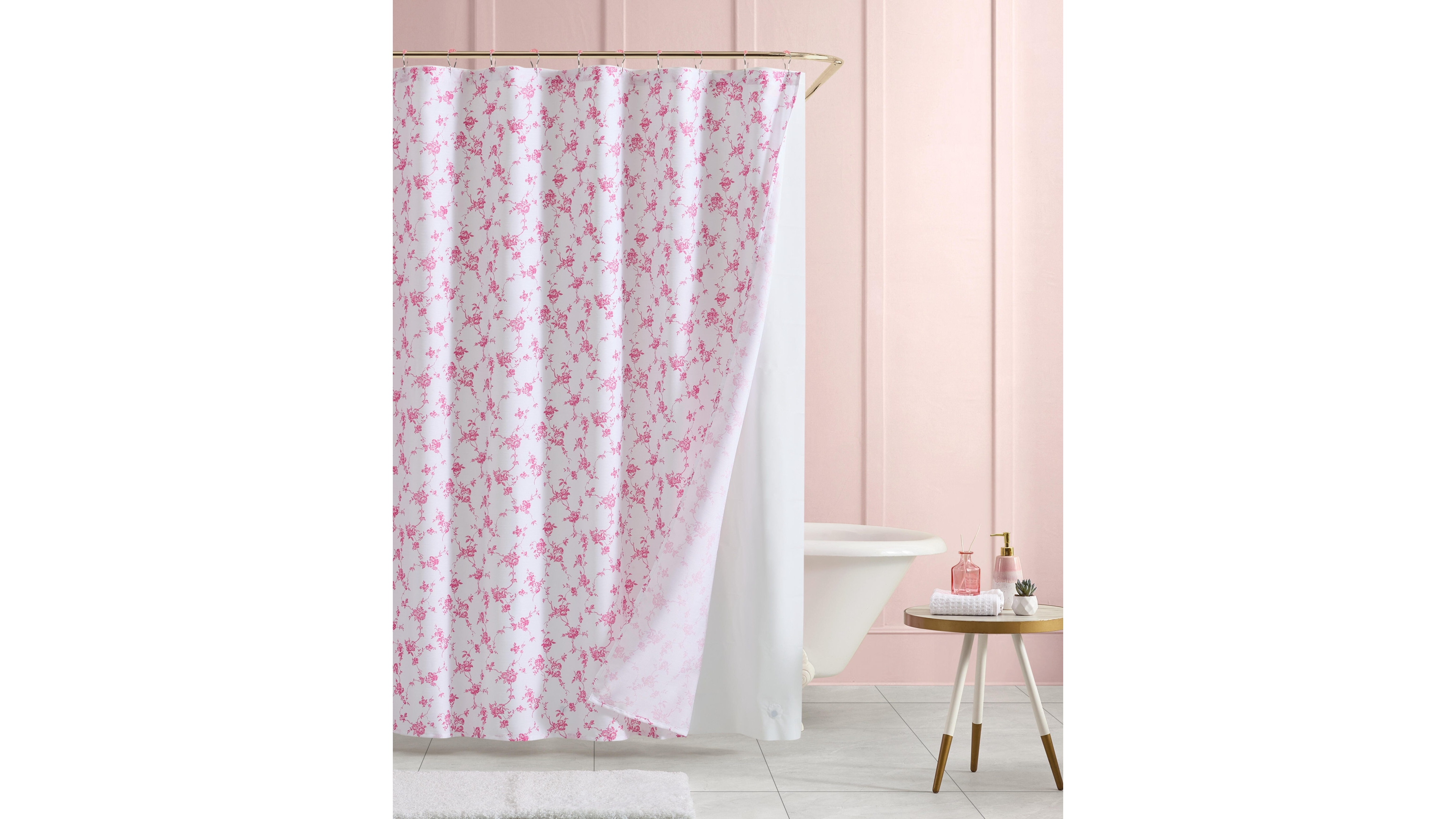 Betsey Johnson Floral Toile Printed Shower Curtain, 72" x 72"