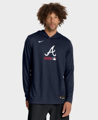Men's Navy Atlanta Braves Authentic Collection Dri-FIT Long Sleeve Hoodie