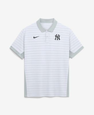 Men's White New York Yankees Authentic Collection Striped Victory Dri-FIT Polo Shirt