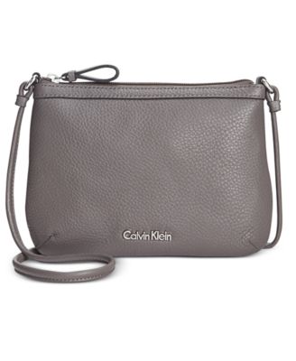 calvin klein carrie pebble leather crossbody