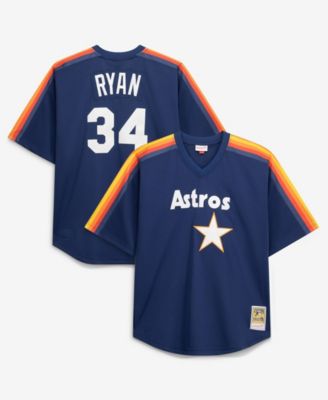 Men's Nolan Ryan Navy Houston Astros Cooperstown Collection Big & Tall Mesh Batting Practice Jersey
