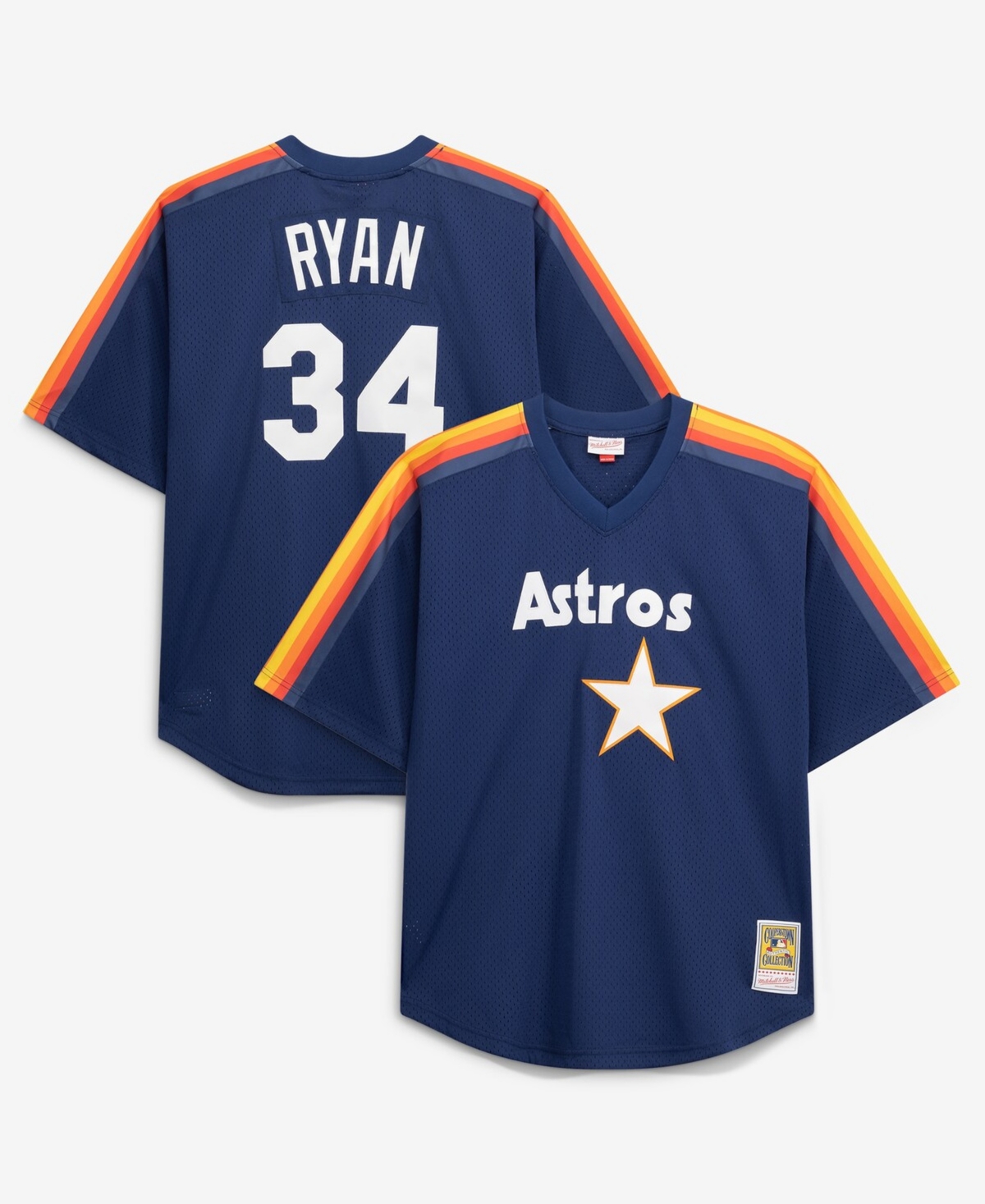 Mitchell & Ness Men's Nolan Ryan Navy Houston Astros Cooperstown Collection Big Tall Mesh Batting Practice Jersey