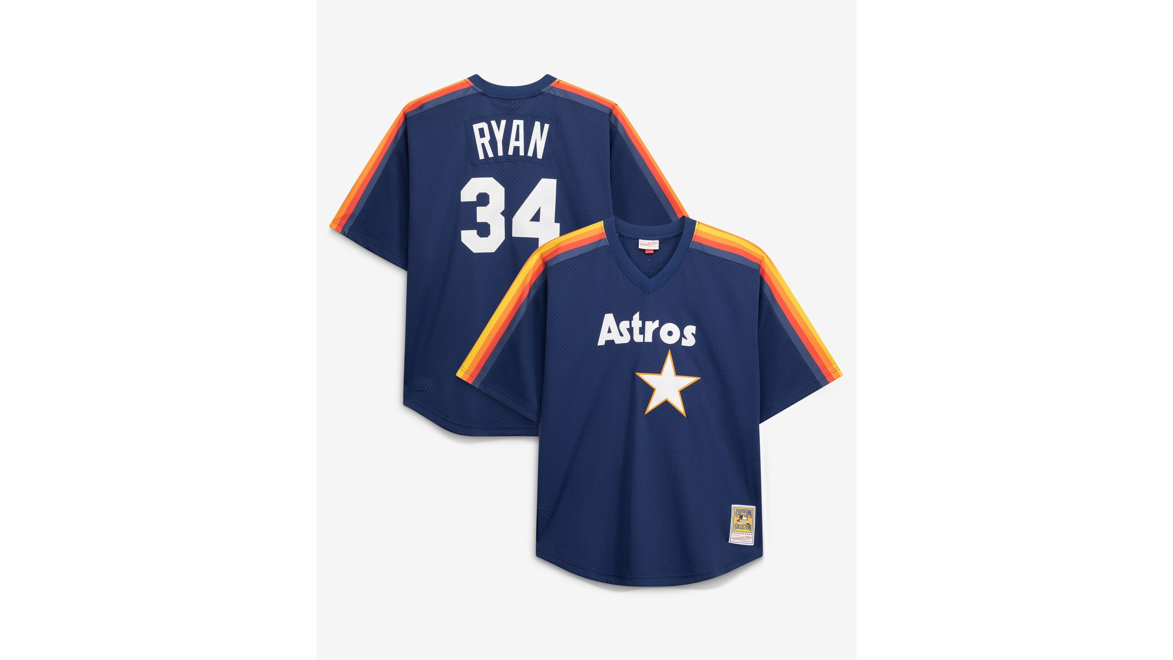 Mitchell & Ness Men's Nolan Ryan Navy Houston Astros Cooperstown Collection Big Tall Mesh Batting Practice Jersey