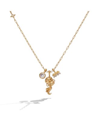 Aquarius Zodiac Charm Cluster Necklace