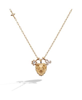 Leo Zodiac Charm Cluster Necklace