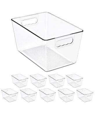 10 Pack Large Clear Storage Containers for Pantry, Fridge, Cabinet, Closet and Kitchen Organization