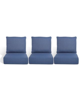 Outdoor Deep Seat Cushion Set with 6-inch Thick, 22x24 Inch Water-Resistant and Fade-Resistant Outdoor Chair Cushions Set of 3