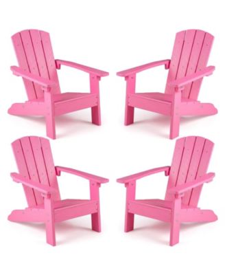 4 Piece Kid's Adirondack Chair All-Weather HIPS Toddler Lawn Chair w/ Ergonomic Design