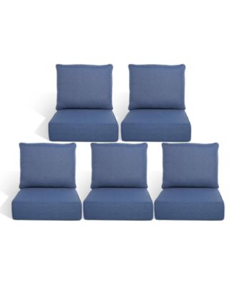 Outdoor Deep Seat Cushions Set - 5 Set Waterproof and Fade Resistant Patio Furniture Replacement Cushions, Fit Chairs and Sofas