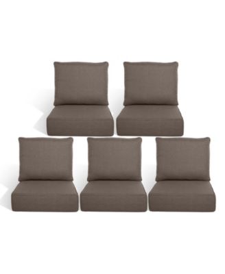 Outdoor Deep Seat Cushions Set - 5 Set Waterproof and Fade Resistant Patio Furniture Replacement Cushions, Fit Chairs and Sofas